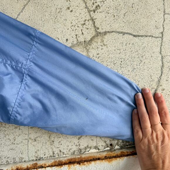 Vtg 80s Adidas Windbreaker Track Jacket Periwinkle Nylon Trefoil Logo Womens L - Picture 10 of 13